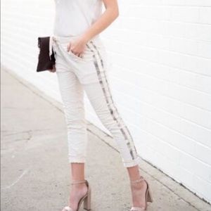 Crinkle Joggers by Venti 6 • White / Grey Camo